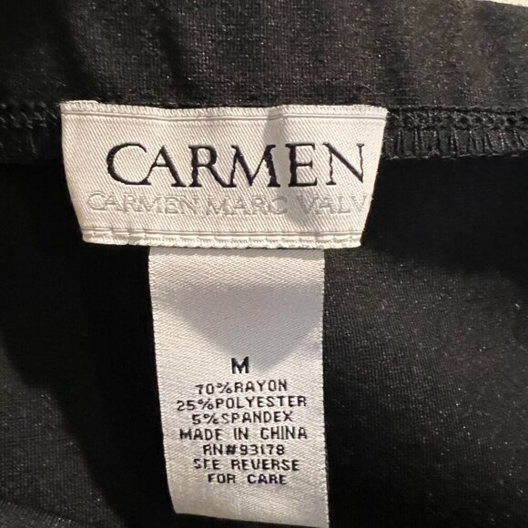 Carmen Marc Valvo Black Studded Knit Pencil Skirt, Size Medium - Picture 14 of 15